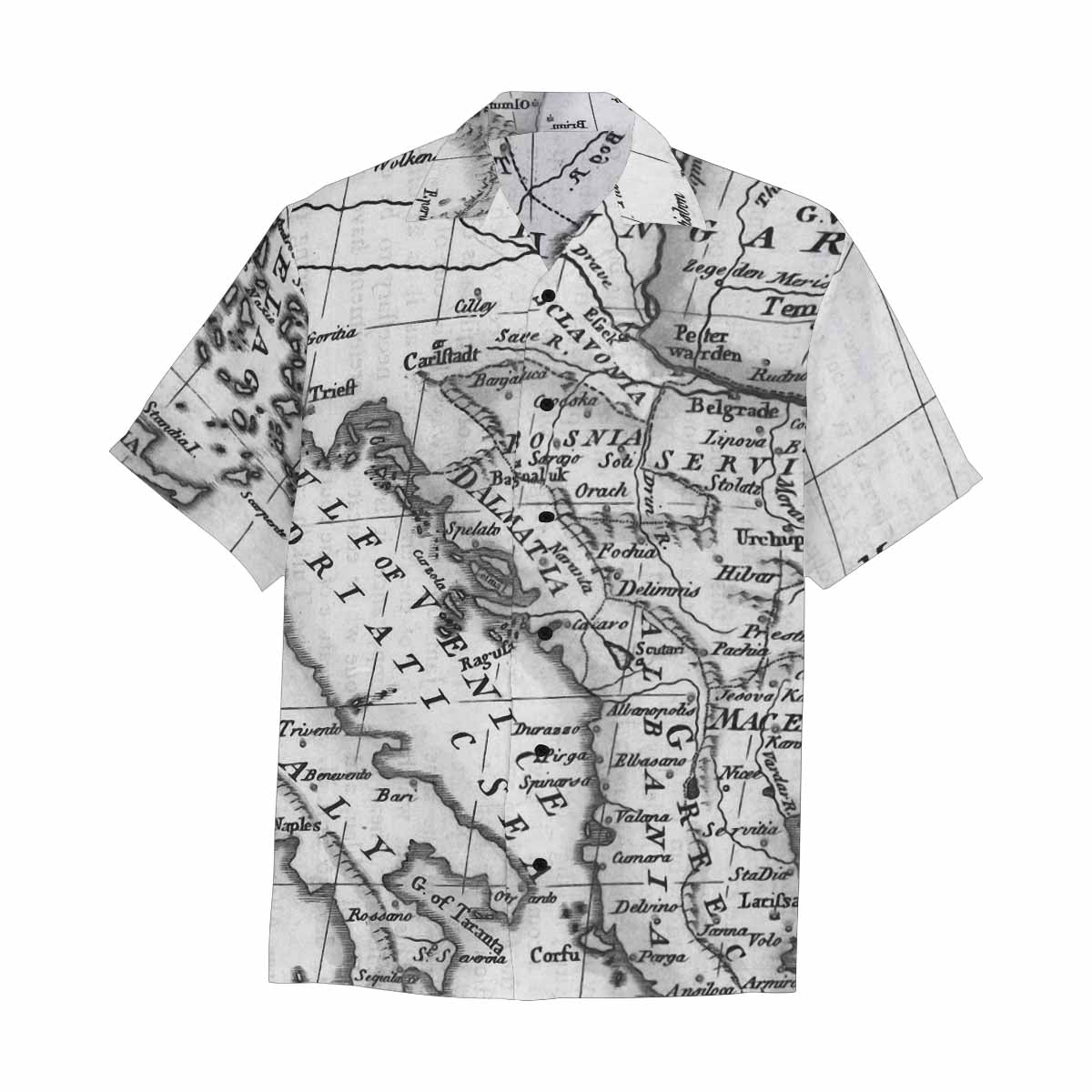 Antique Map design Hawaiian mens shirt, Design 20