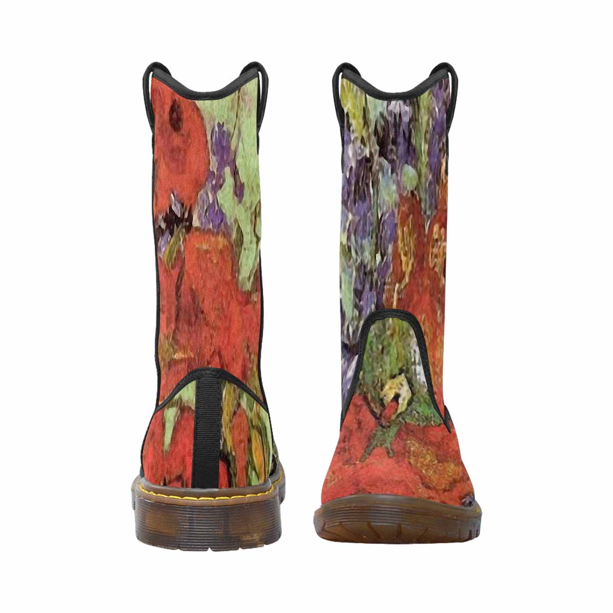 Vintage floral print, western lumber boots Design 47