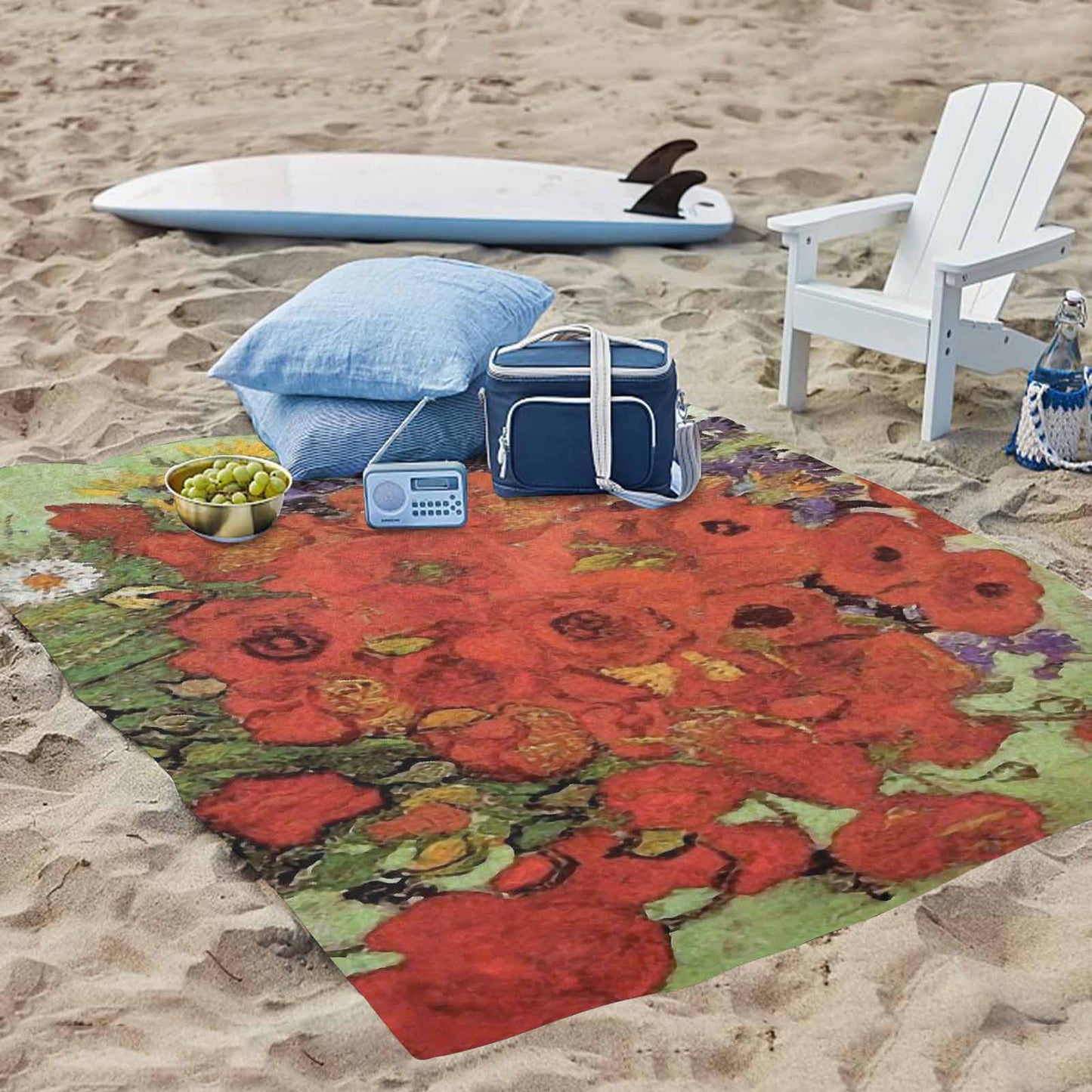 Vintage Floral waterproof picnic mat, 69 x 55in, Design 47