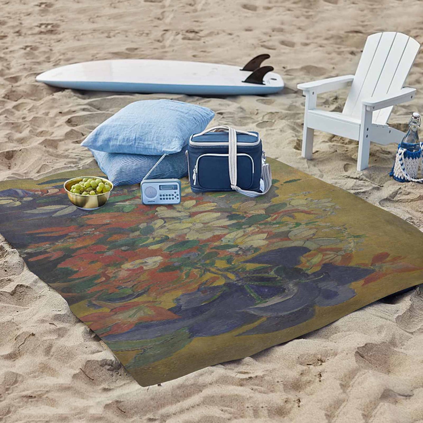 Vintage Floral waterproof picnic mat, 61 x 55in, Design 10