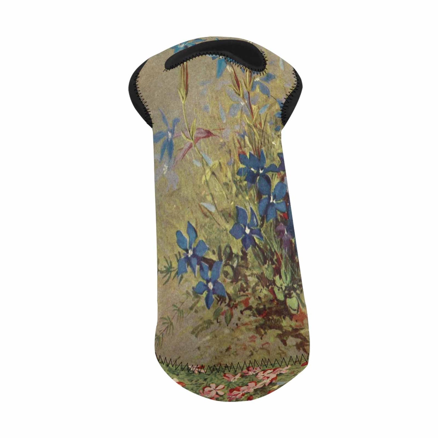 Vintage floral 1 bottle wine bag, Design 39