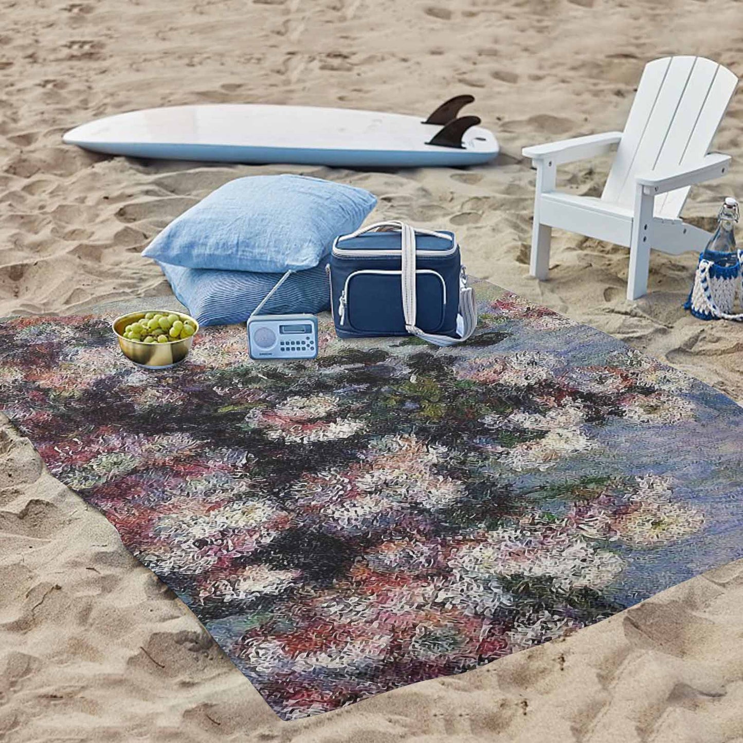 Vintage Floral waterproof picnic mat, 69 x 55in, Design 44