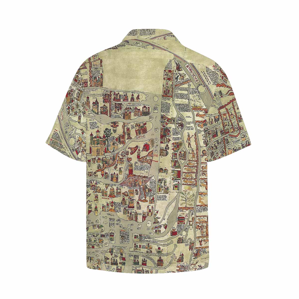 Antique Map design Hawaiian mens shirt, Design 27