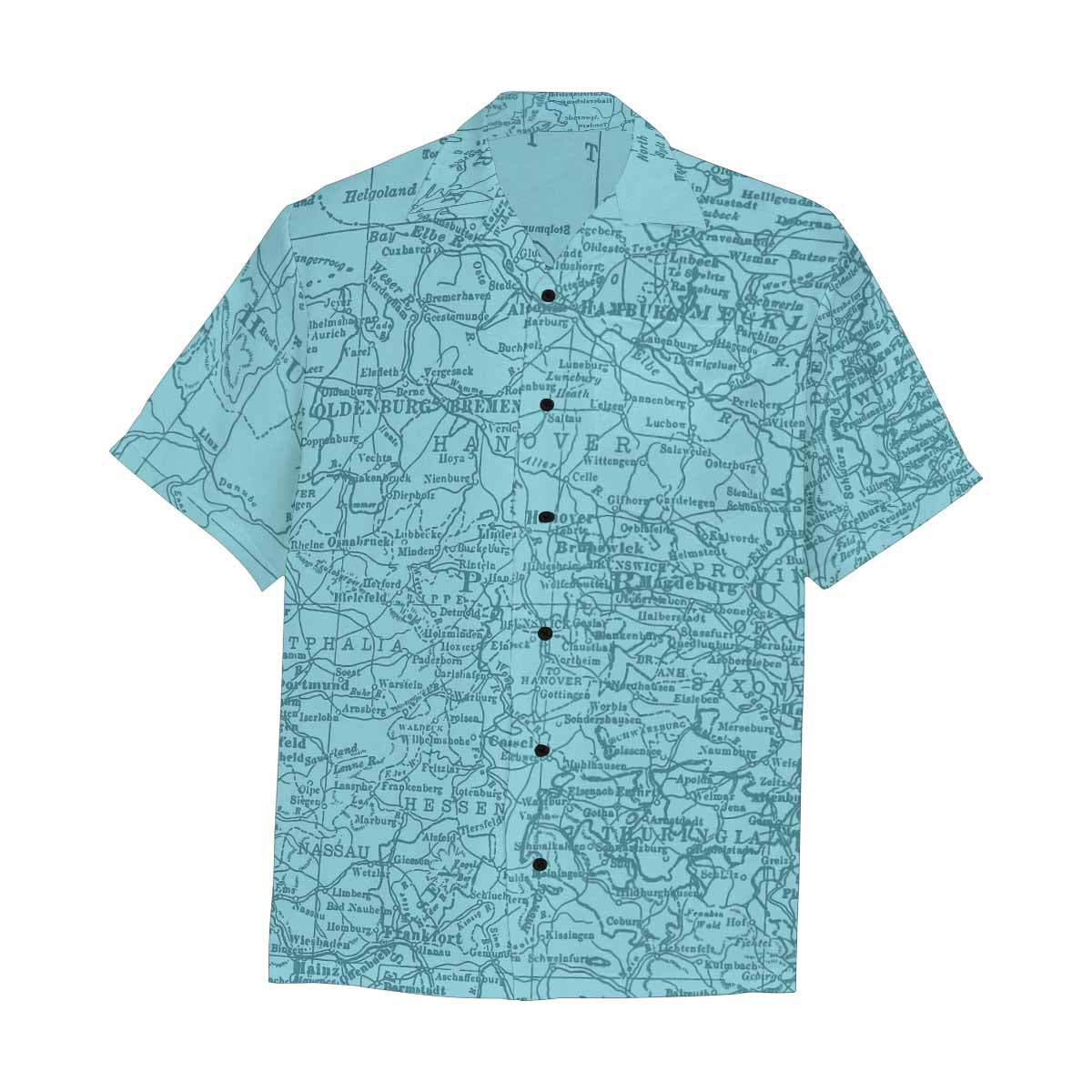 Antique Map design Hawaiian mens shirt, Design 55