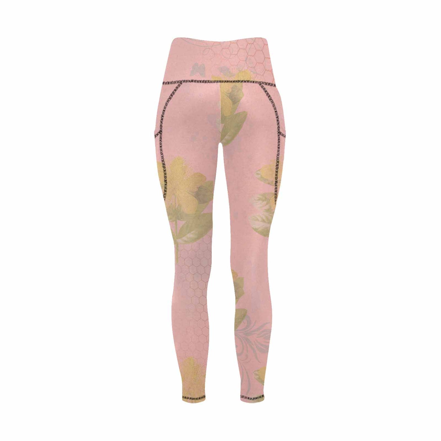 Floral 2, active wear leggings, outside surge, design 67