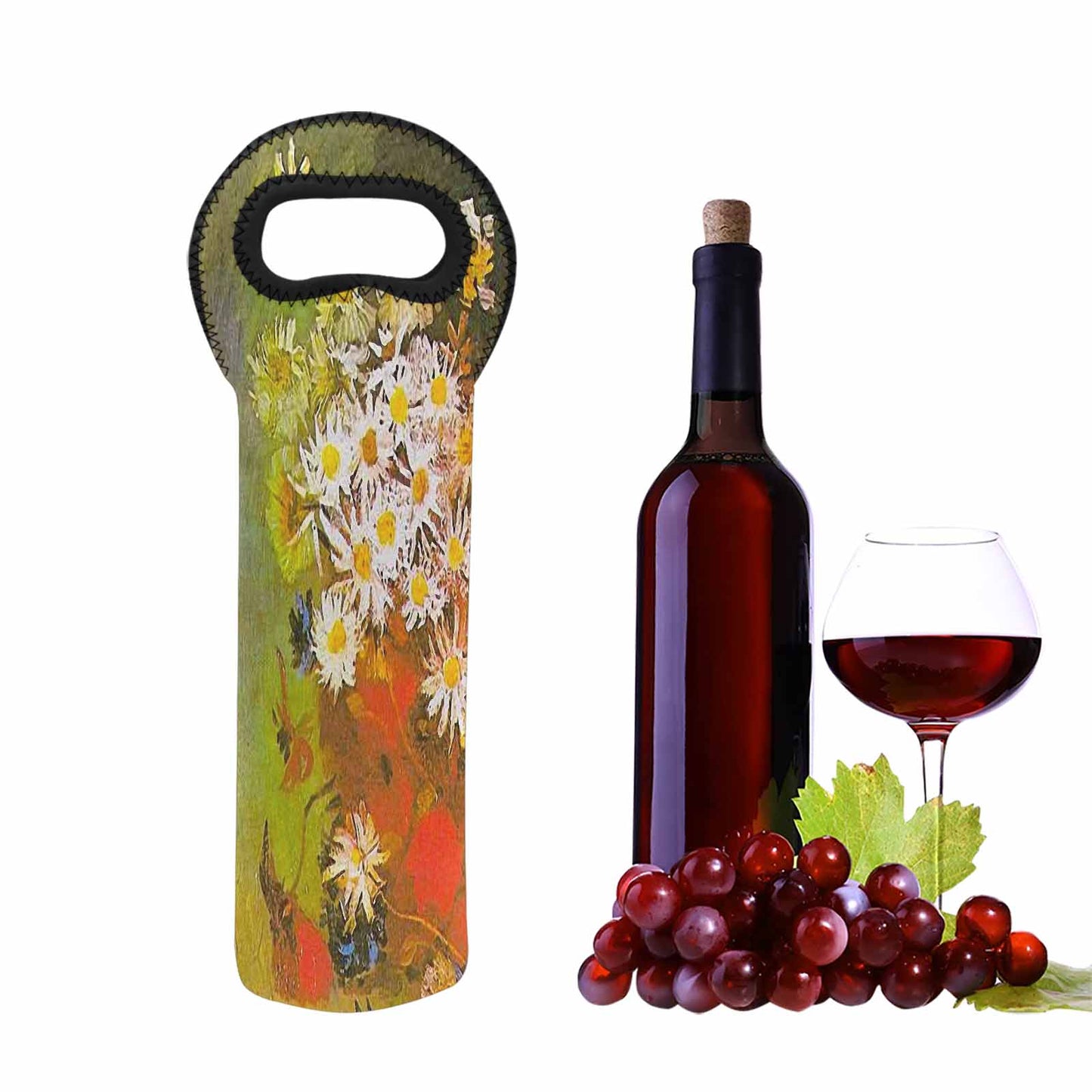 Vintage floral 1 bottle wine bag, Design 60