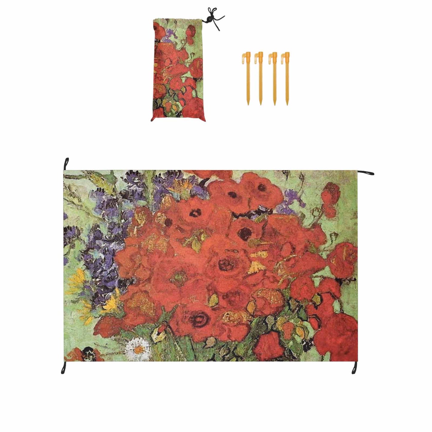 Vintage Floral waterproof picnic mat, 81 x 55in, Design 47