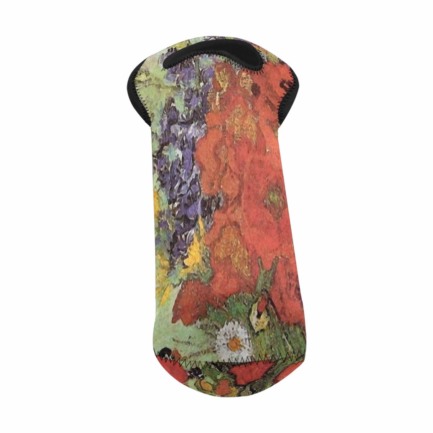 Vintage floral 1 bottle wine bag, Design 47