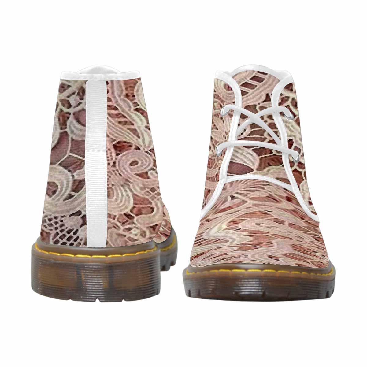 Lace Print, Cute comfy womens Chukka boots, design 11