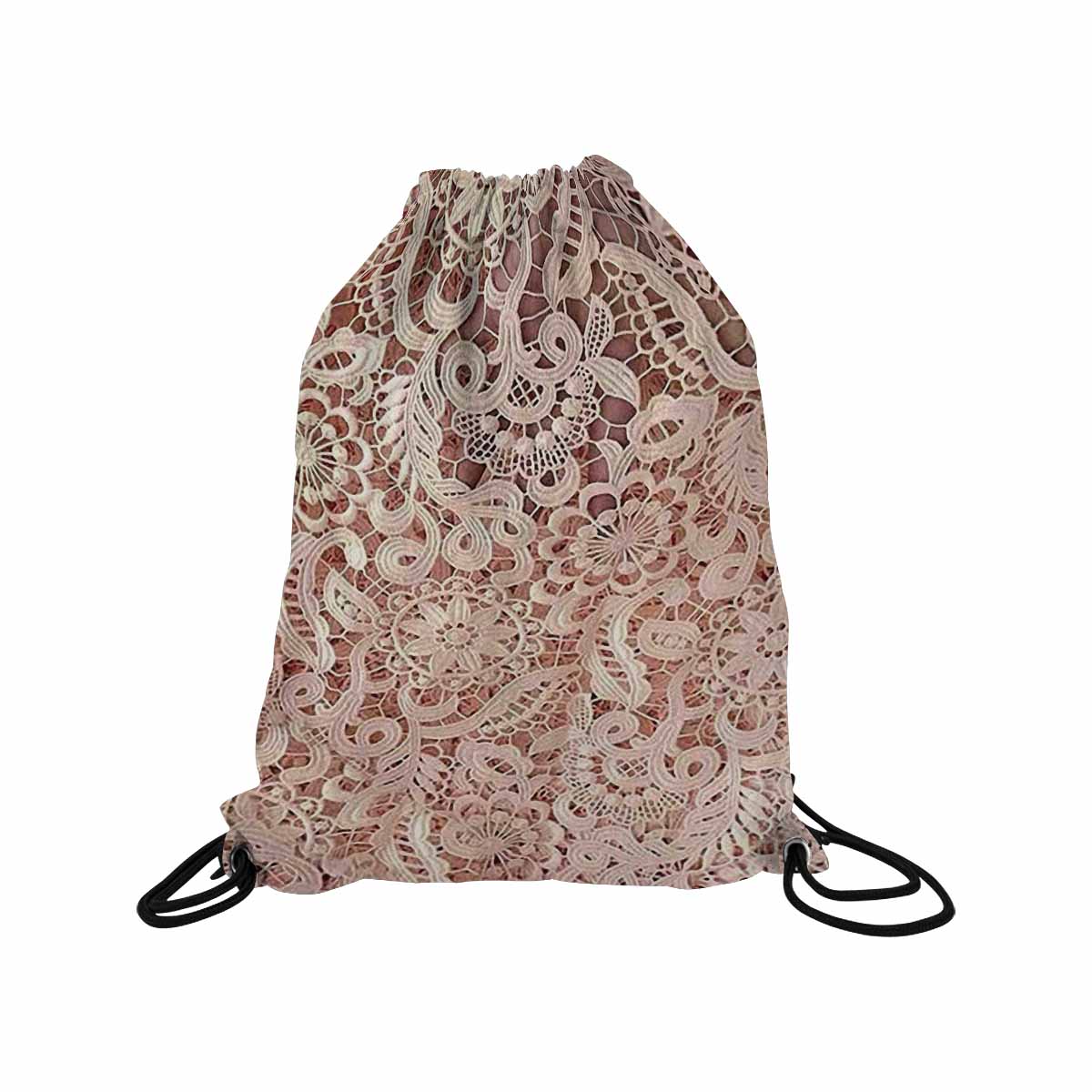 Victorian lace print, DRAWSTRING BAG, MEDIUM, design 11