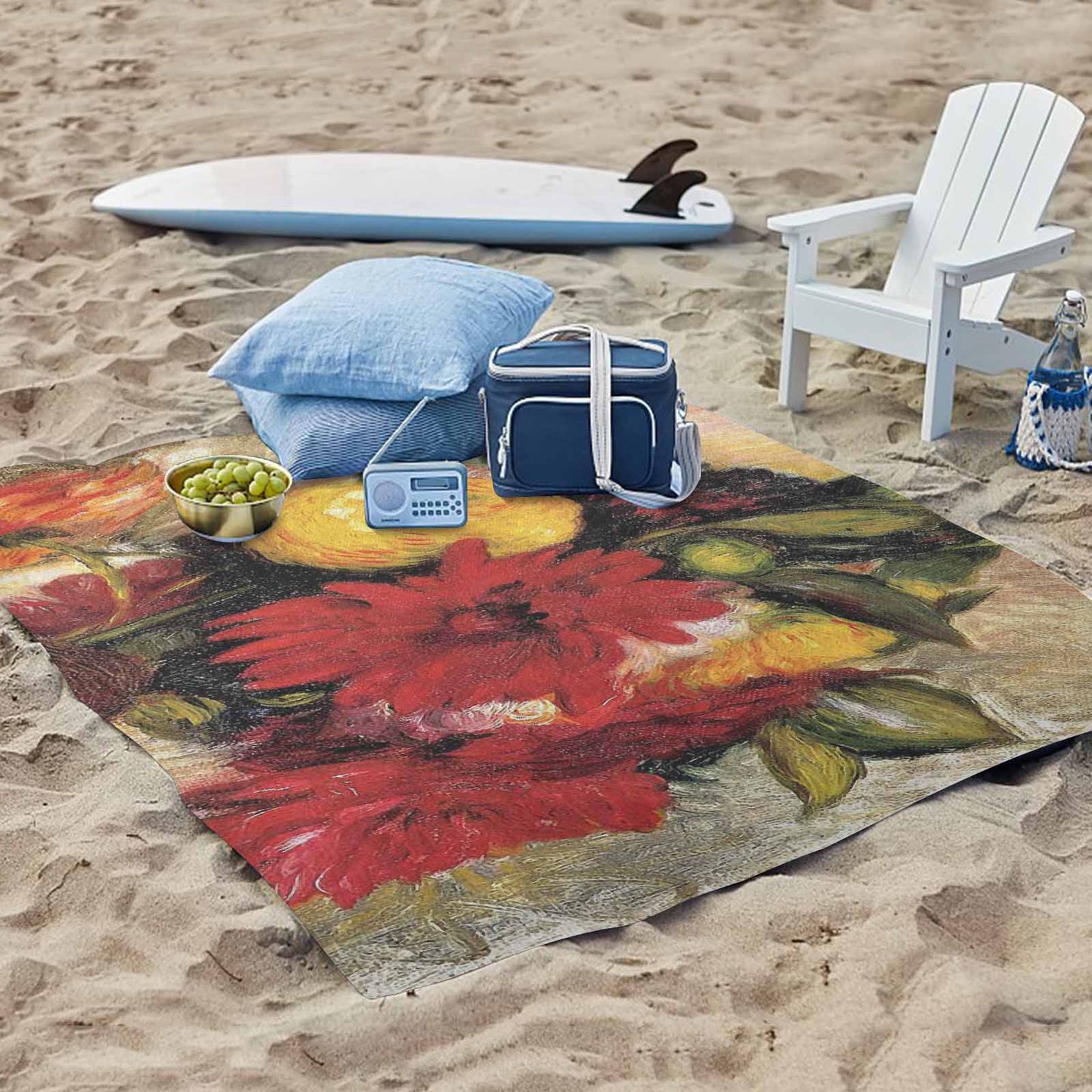 Vintage Floral waterproof picnic mat, 61 x 55in, Design 25