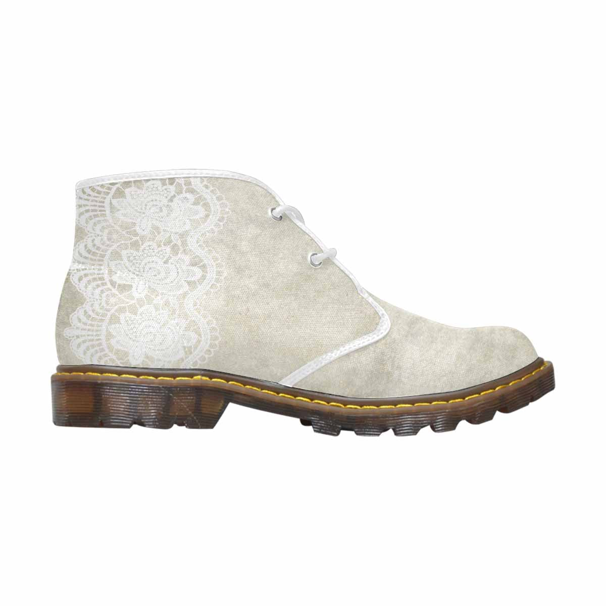 Lace Print, Cute comfy womens Chukka boots, design 27