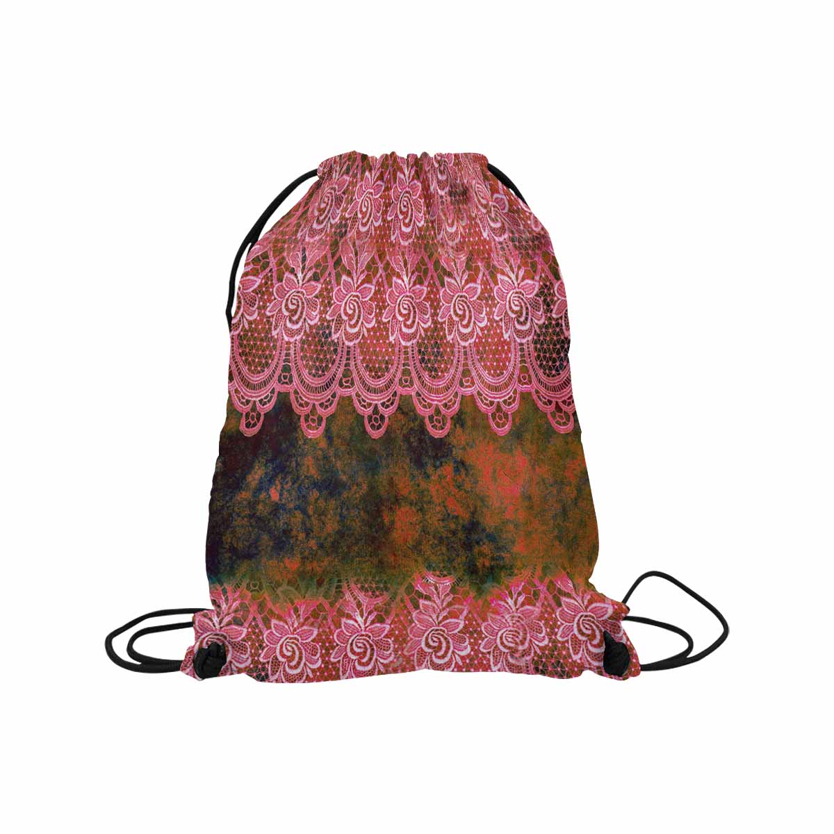 Victorian lace print, DRAWSTRING BAG, MEDIUM, design 32
