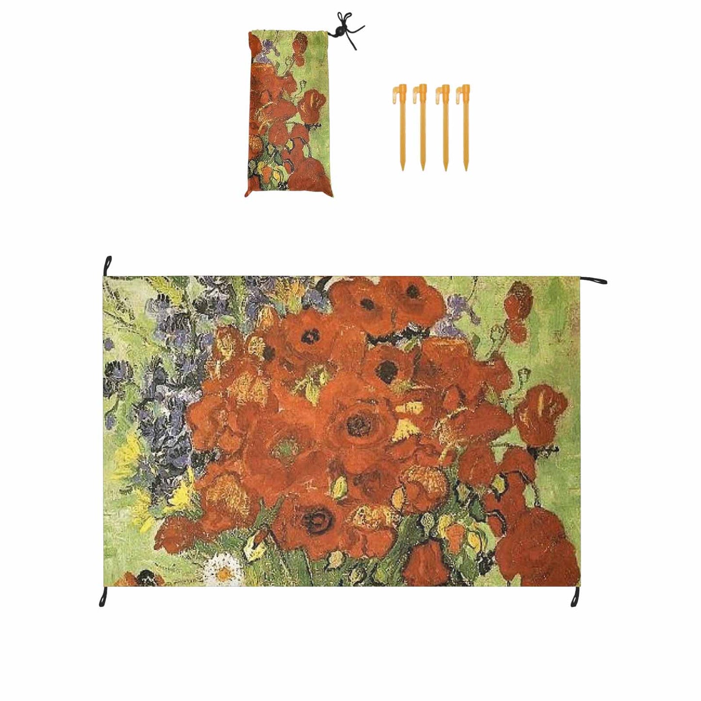 Vintage Floral waterproof picnic mat, 81 x 55in, Design 56