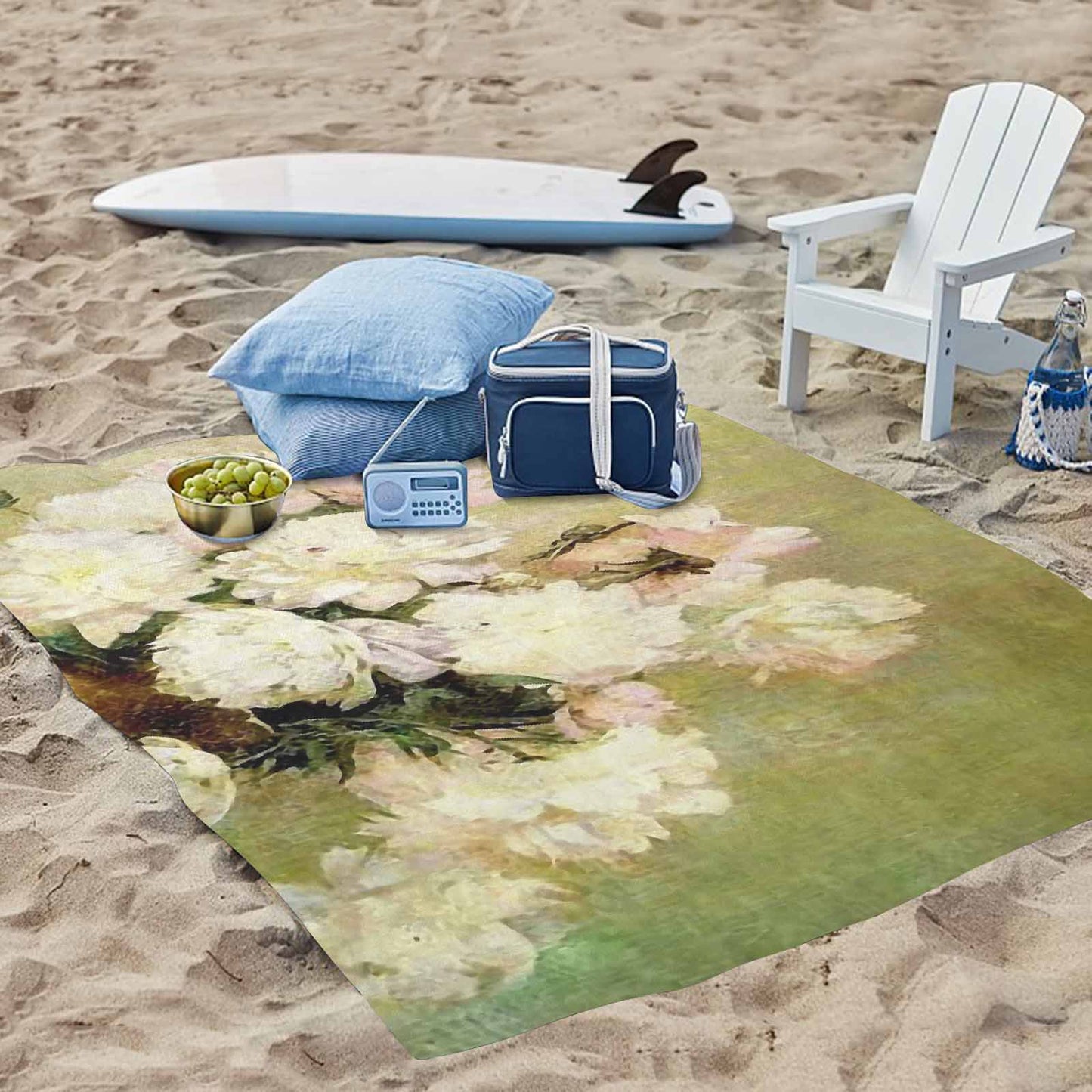 Vintage Floral waterproof picnic mat, 69 x 55in, Design 35