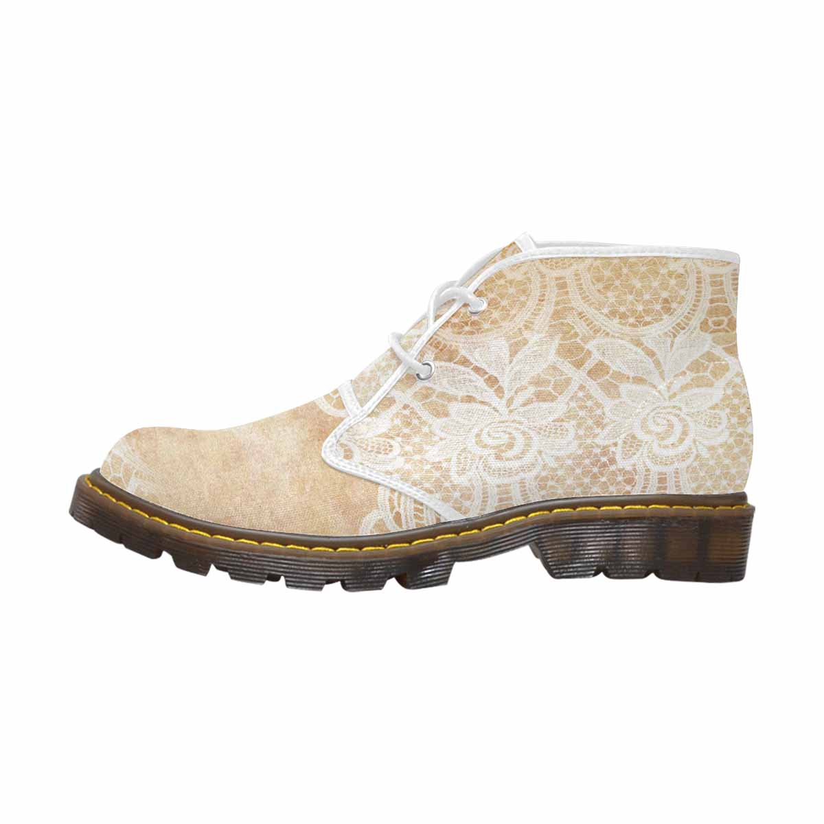 Lace Print, Cute comfy womens Chukka boots, design 30