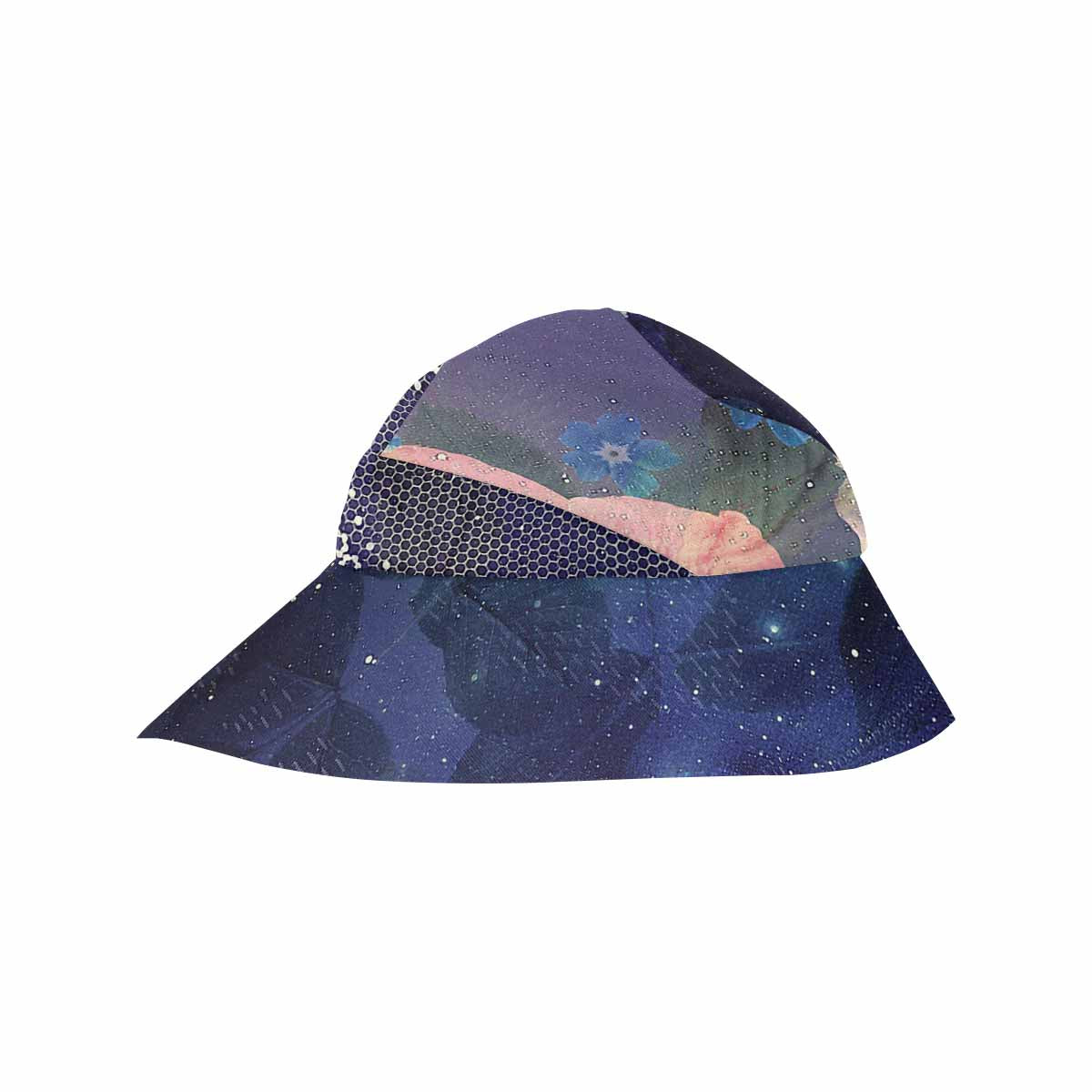 Victorian lace print, wide brim sunvisor Hat, outdoors hat, design 02