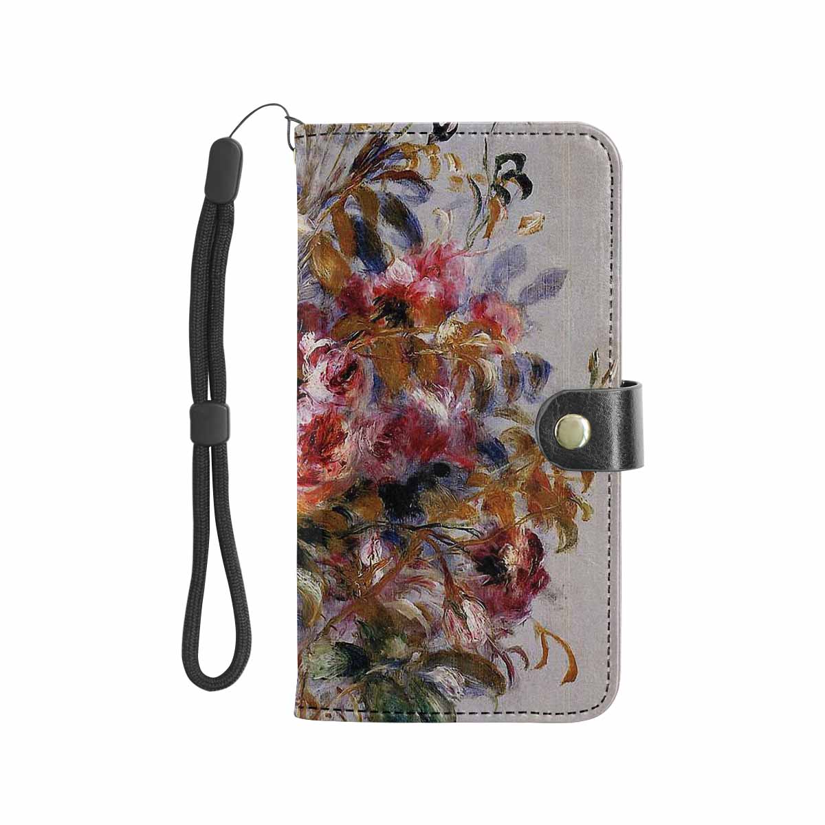 Vintage floral PU leather mobile phone purse, cell phone flip cover, Design 12