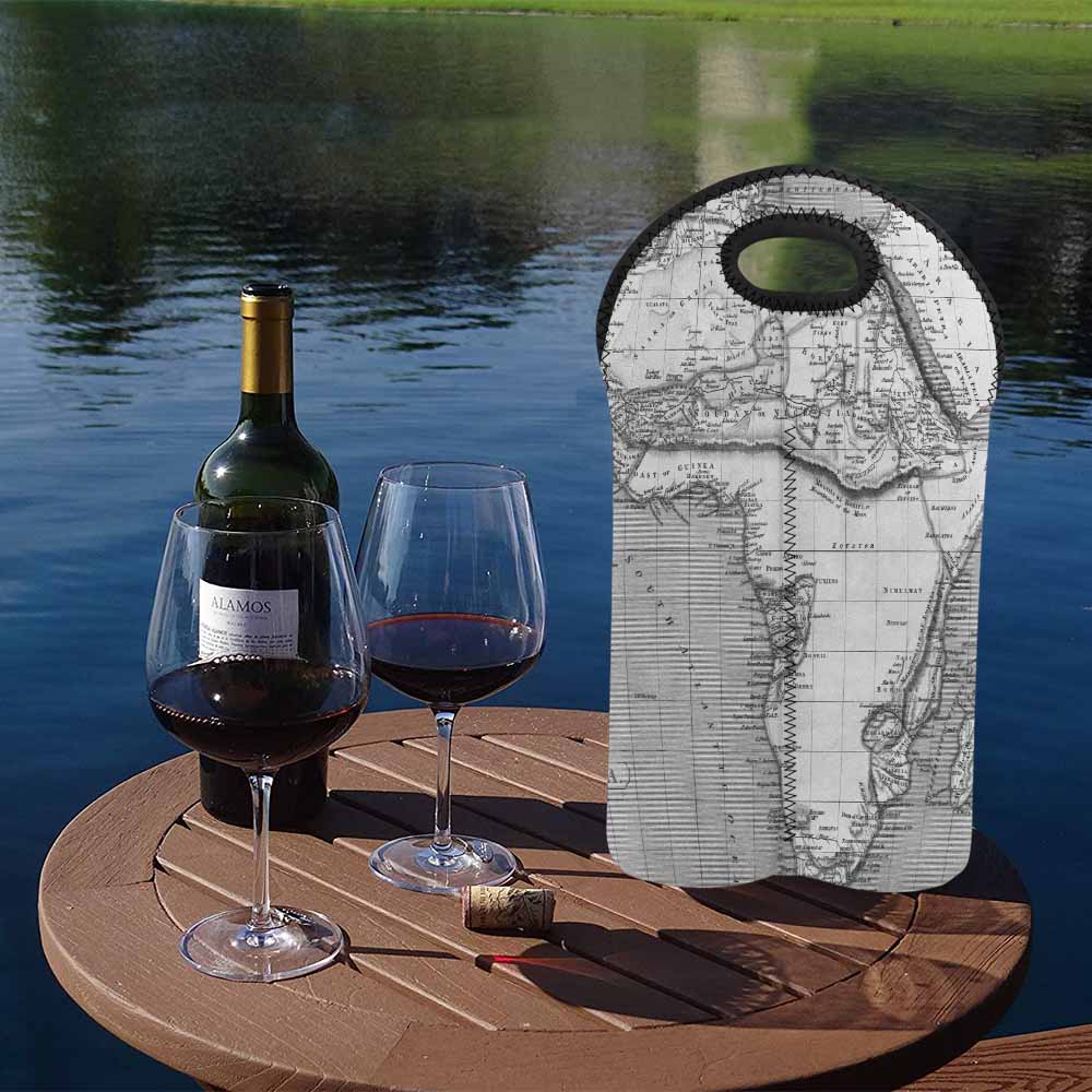 2 Bottle Antique map wine bag,Design 02