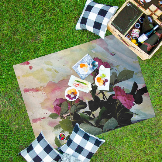 Vintage Floral waterproof picnic mat, 69 x 55in, Design 21