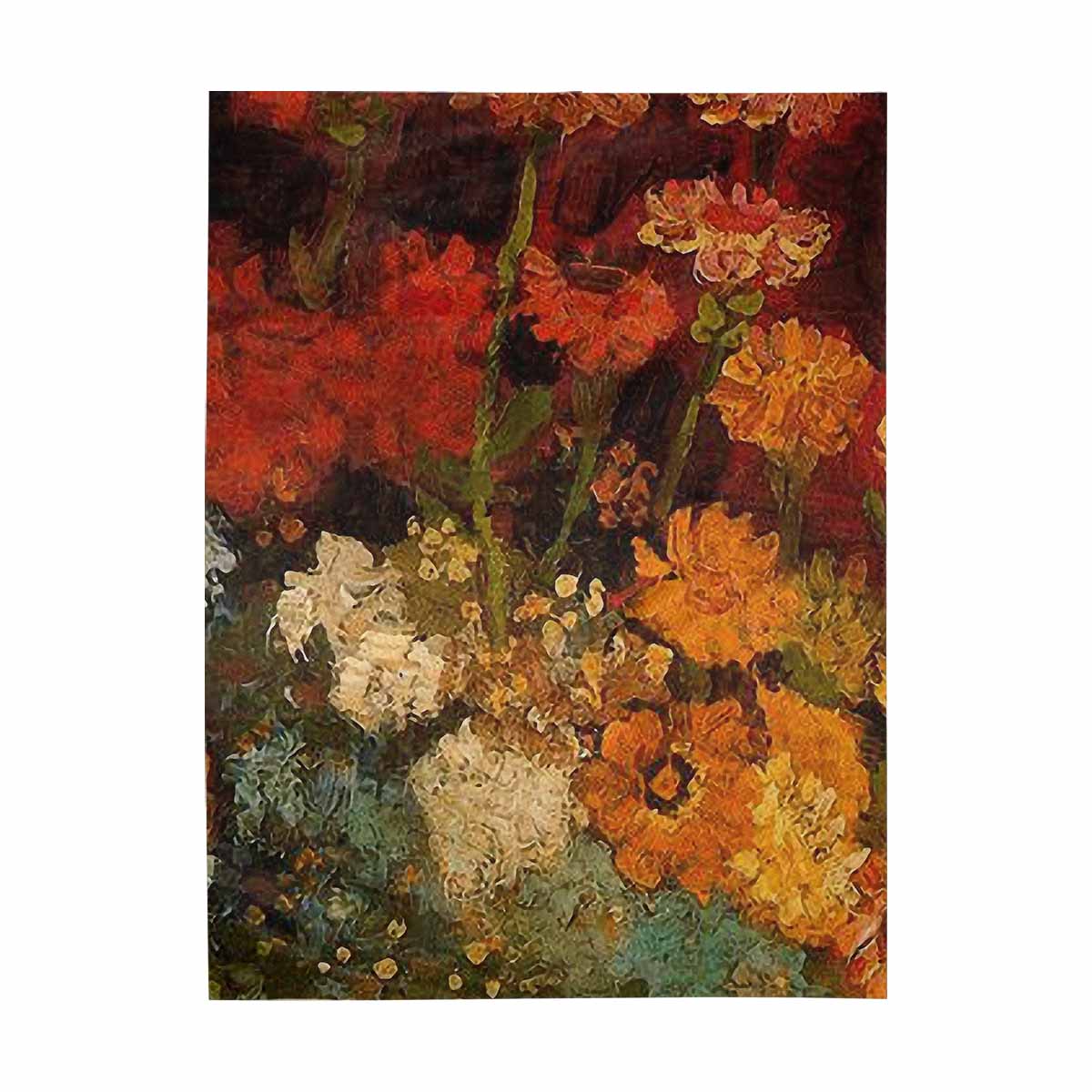 Vintage floral TAPESTRY, LARGE 60 x 80 in, Vertical, Design 31