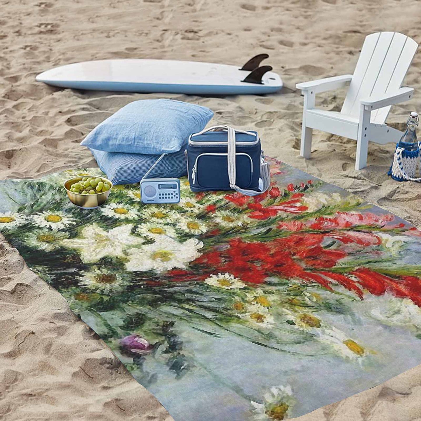 Vintage Floral waterproof picnic mat, 81 x 55in, Design 43