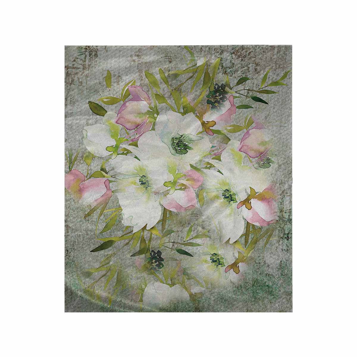 Vintage floral TAPESTRY, MEDIUM 51 in X 60 in, Design 03 C26