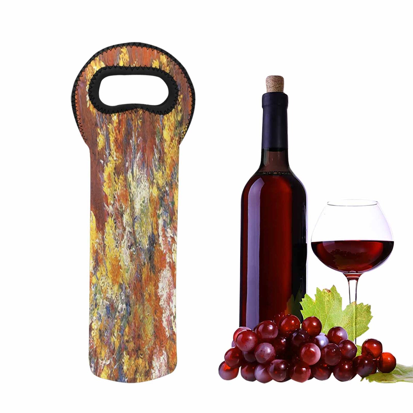 Vintage floral 1 bottle wine bag, Design 57