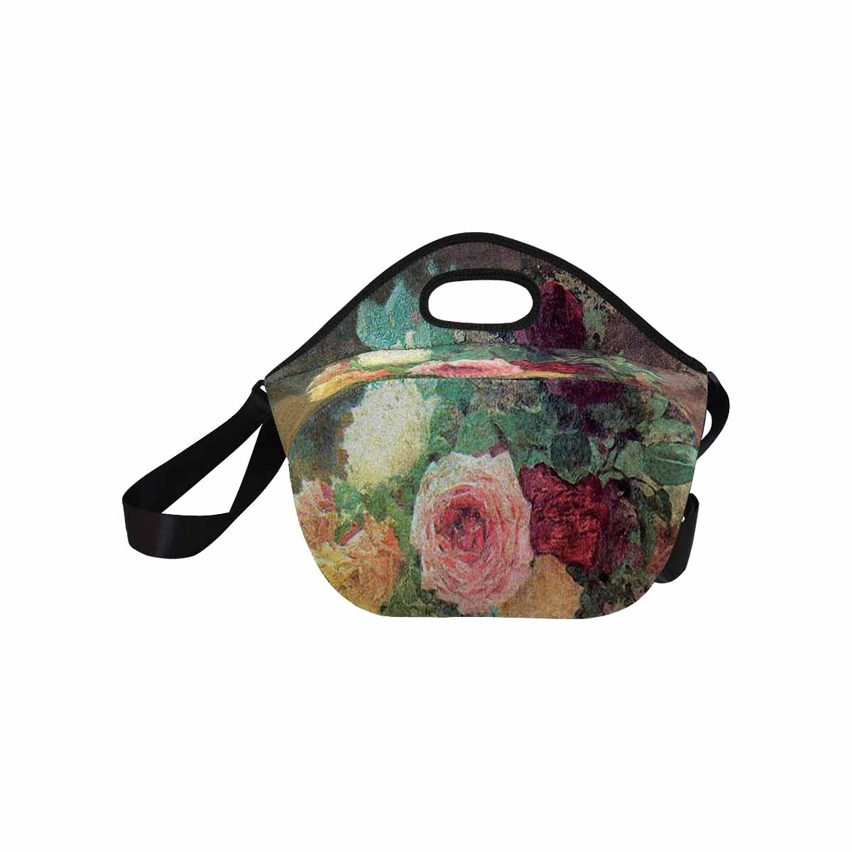 Vintage Floral print insulated lunch bag, Design 29