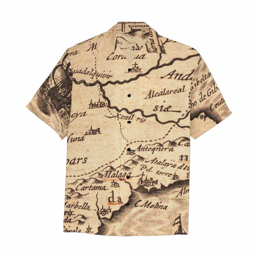 Antique Map design Hawaiian mens shirt, Design 25