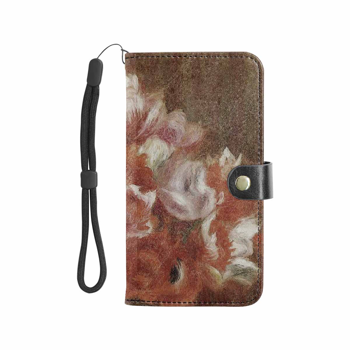 Vintage floral PU leather mobile phone purse, cell phone flip cover, Design 15