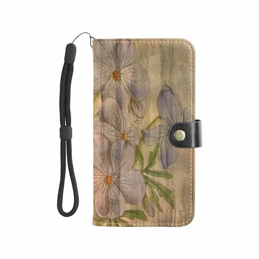 Vintage floral PU leather mobile phone purse, cell phone flip cover, Design 13xx