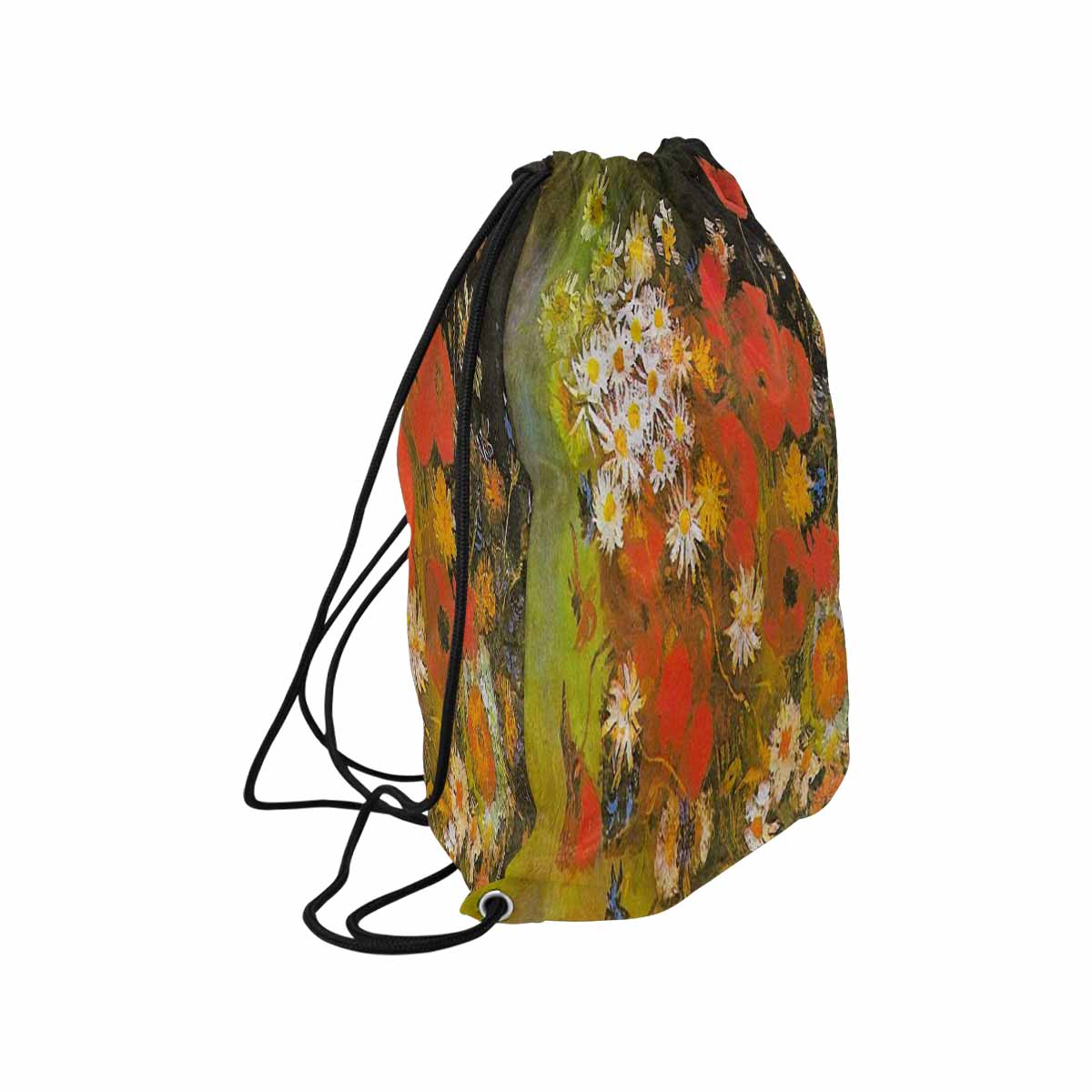 Vintage Floral print, DRAWSTRING BAG, LARGE, Design 60