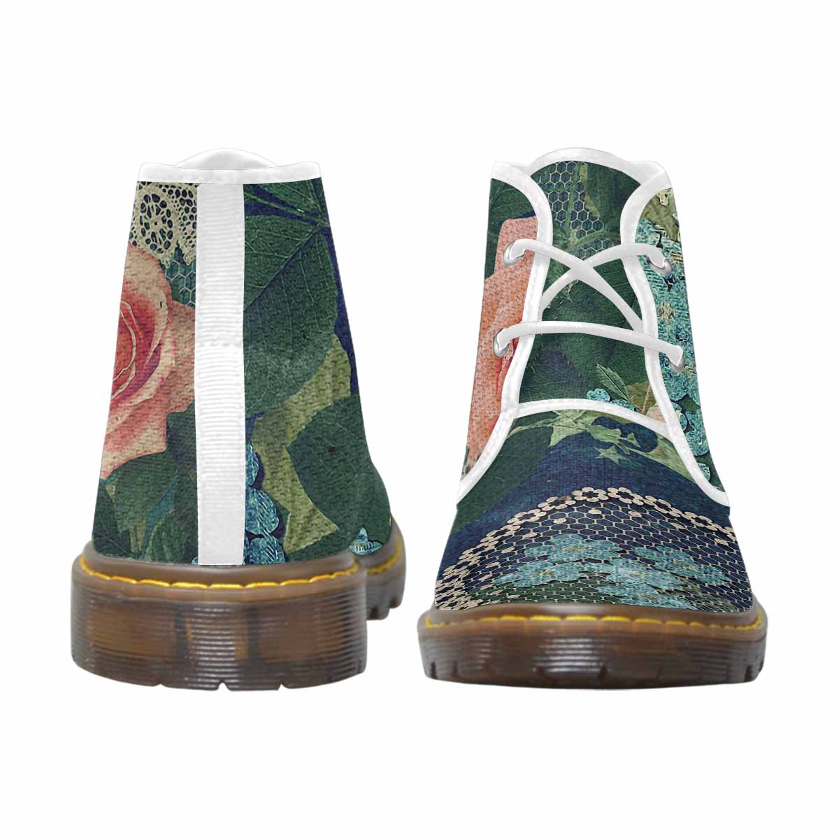 Lace Print, Cute comfy womens Chukka boots, design 01