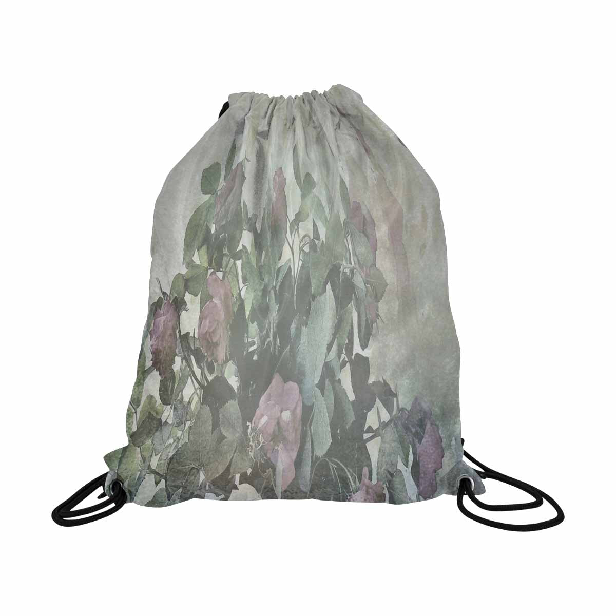 Vintage Floral print, DRAWSTRING BAG, LARGE, Design 23