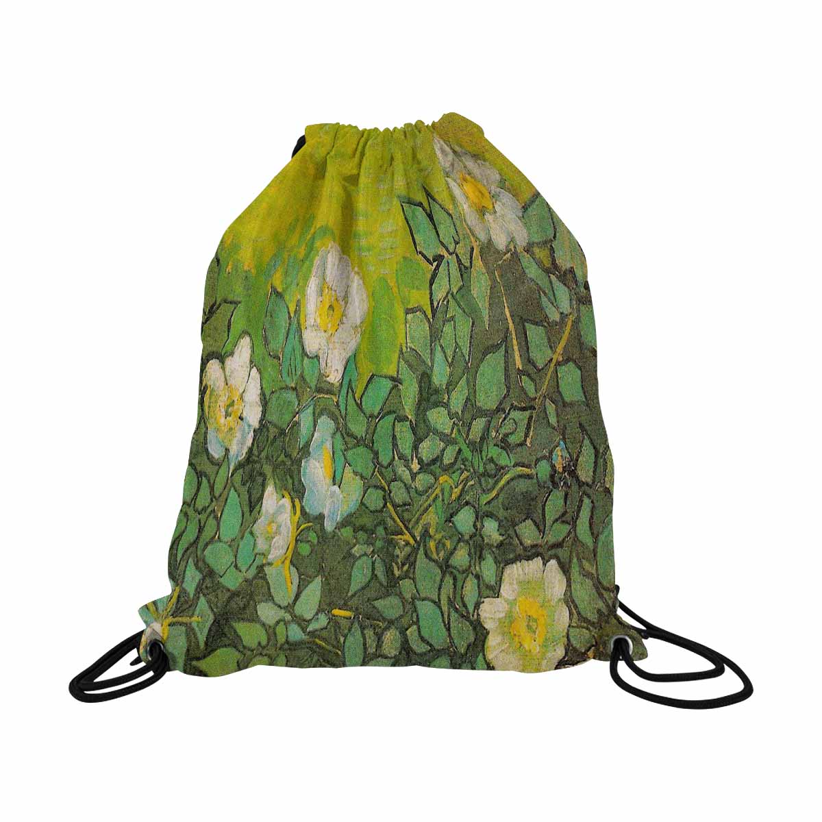 Vintage Floral print, DRAWSTRING BAG, LARGE, Design 01