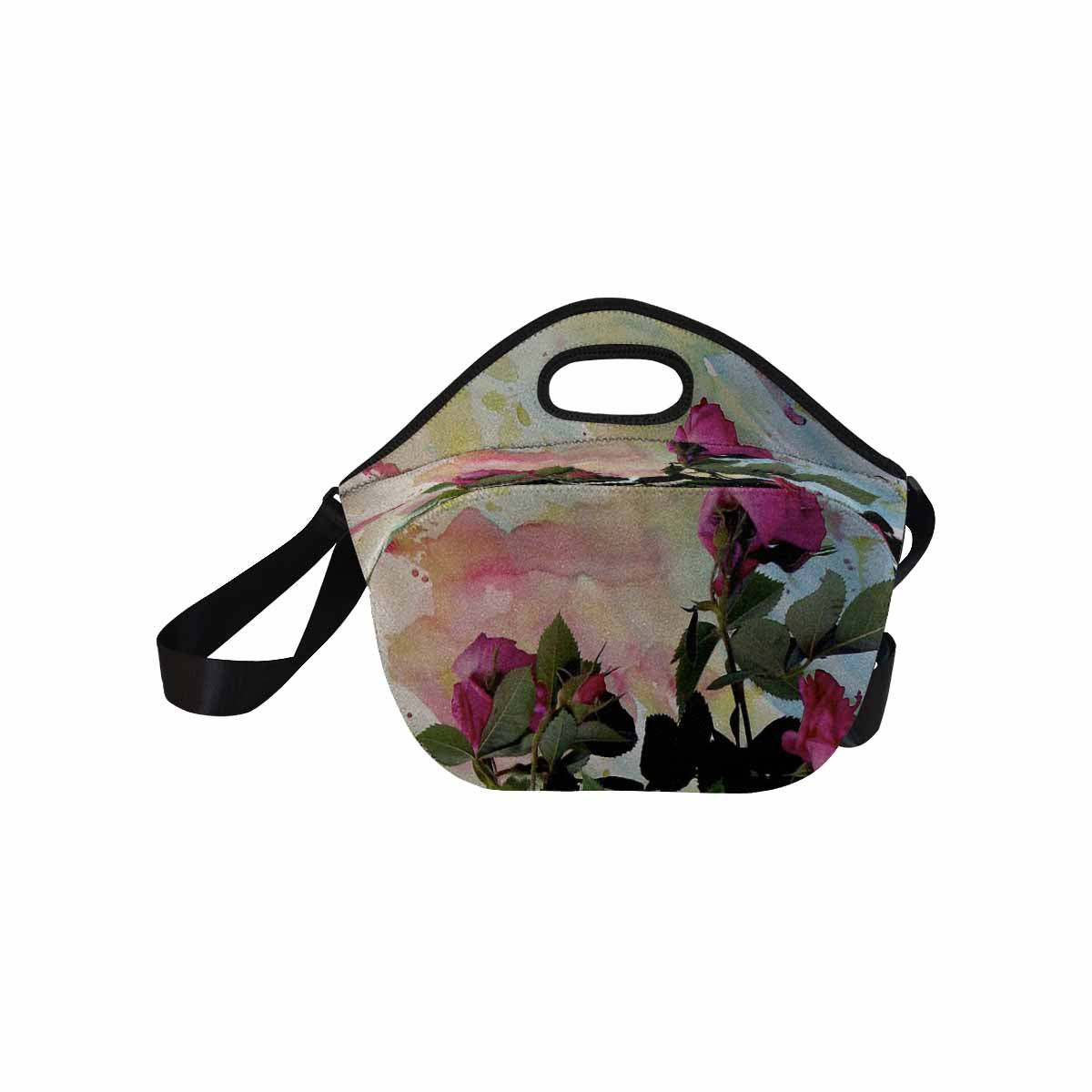 Vintage Floral print insulated lunch bag, Design 21