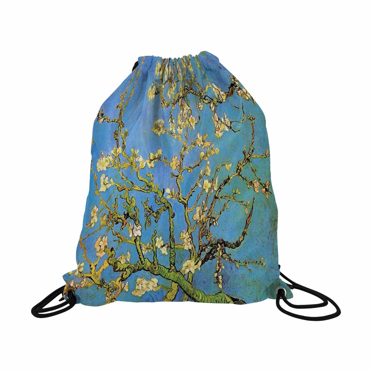 Vintage Floral print, DRAWSTRING BAG, LARGE, Design 20