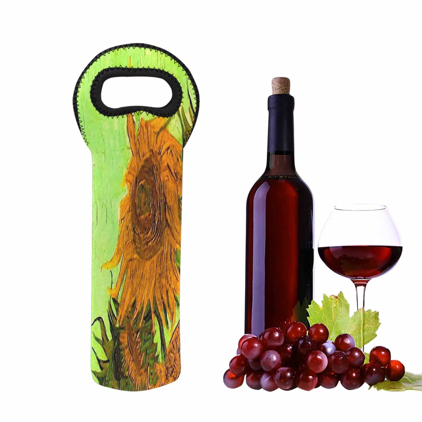 Vintage floral 1 bottle wine bag, Design 48