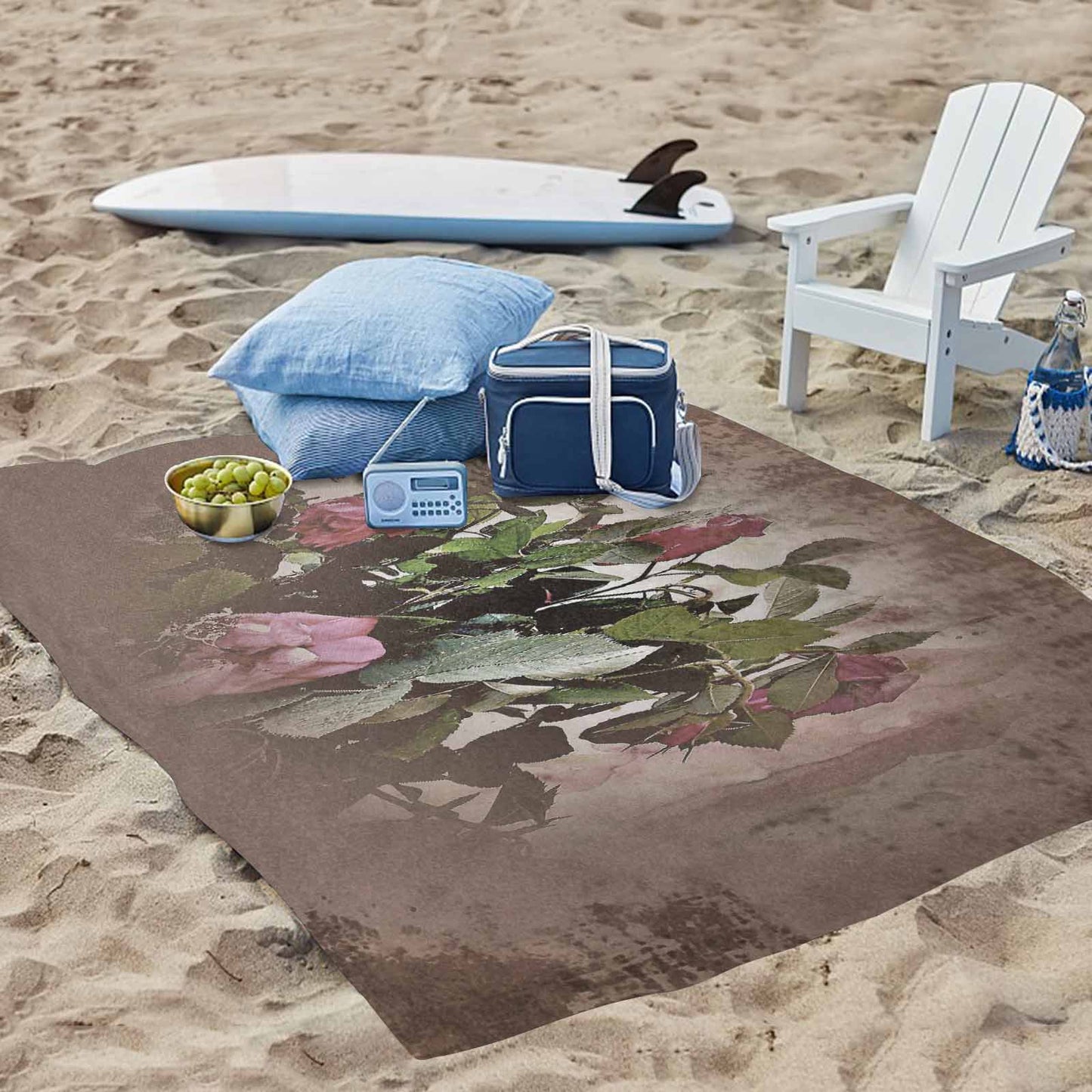 Vintage Floral waterproof picnic mat, 69 x 55in, Design 22x