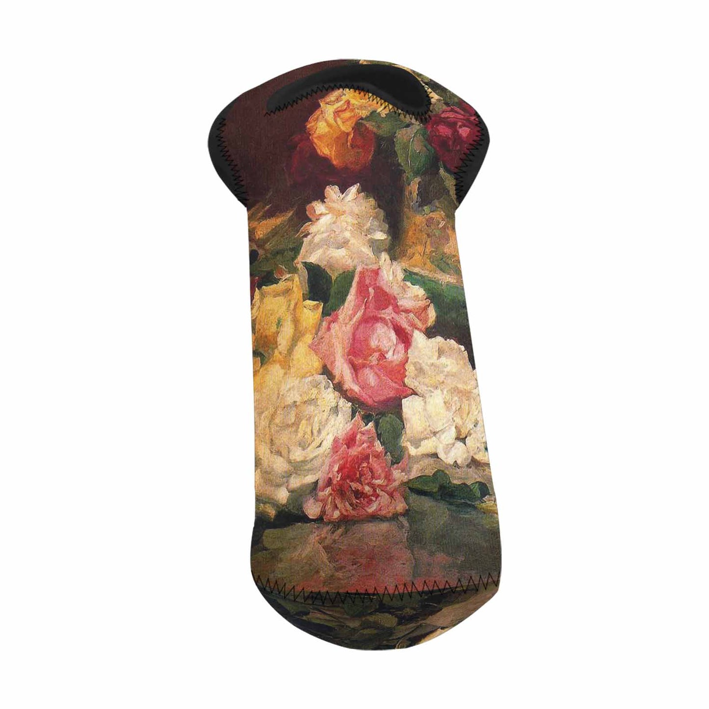 Vintage floral 1 bottle wine bag, Design 37