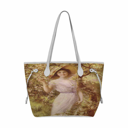 Victorian Lady Design Handbag, Model 1695361, Cherry Blossom, WHITE TRIM