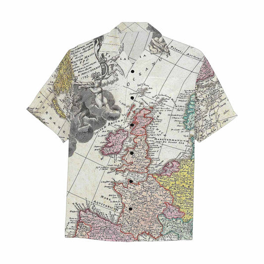 Antique Map design Hawaiian mens shirt, Design 30