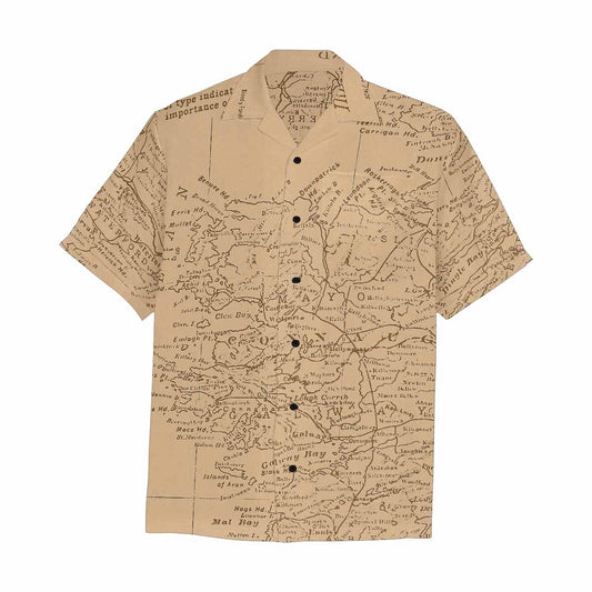 Antique Map design Hawaiian mens shirt, Design 51