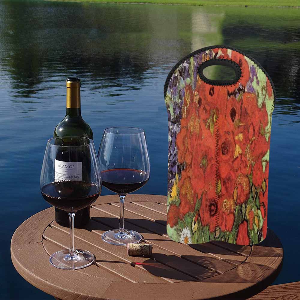 Vintage floral 2 bottle wine bag, Design 47