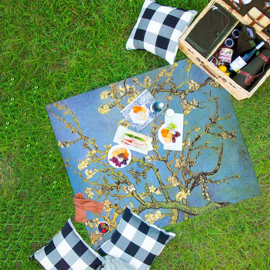 Vintage Floral waterproof picnic mat, 61 x 55in, Design 20