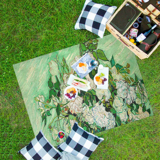 Vintage Floral waterproof picnic mat, 69 x 55in, Design 45