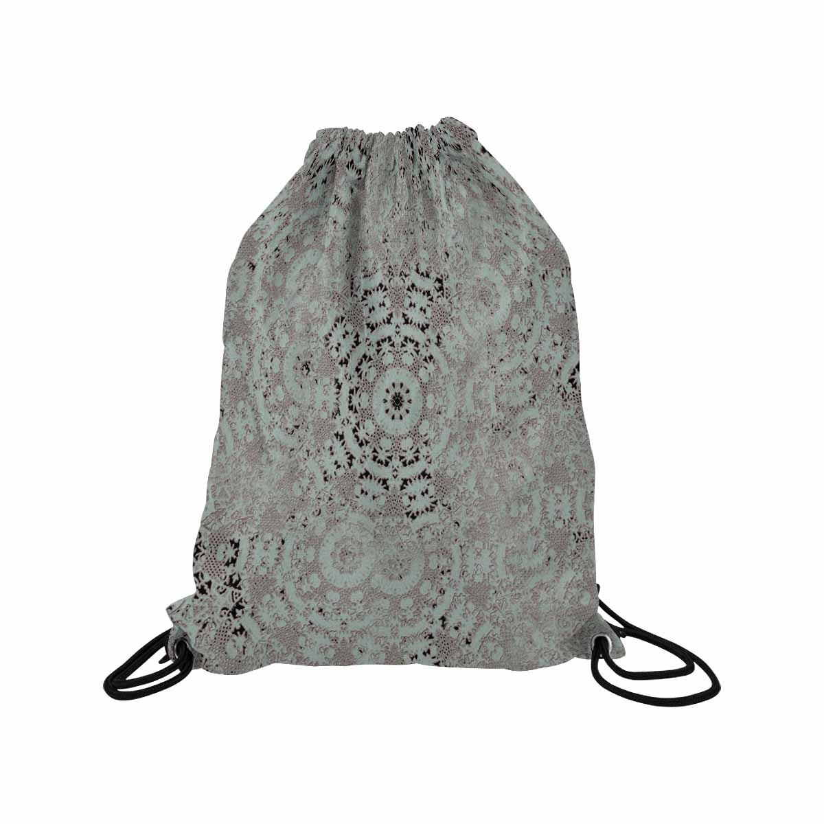 Victorian lace print, DRAWSTRING BAG, MEDIUM, design 51