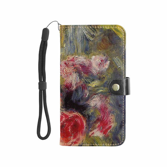 Vintage floral PU leather mobile phone purse, cell phone flip cover, Design 26