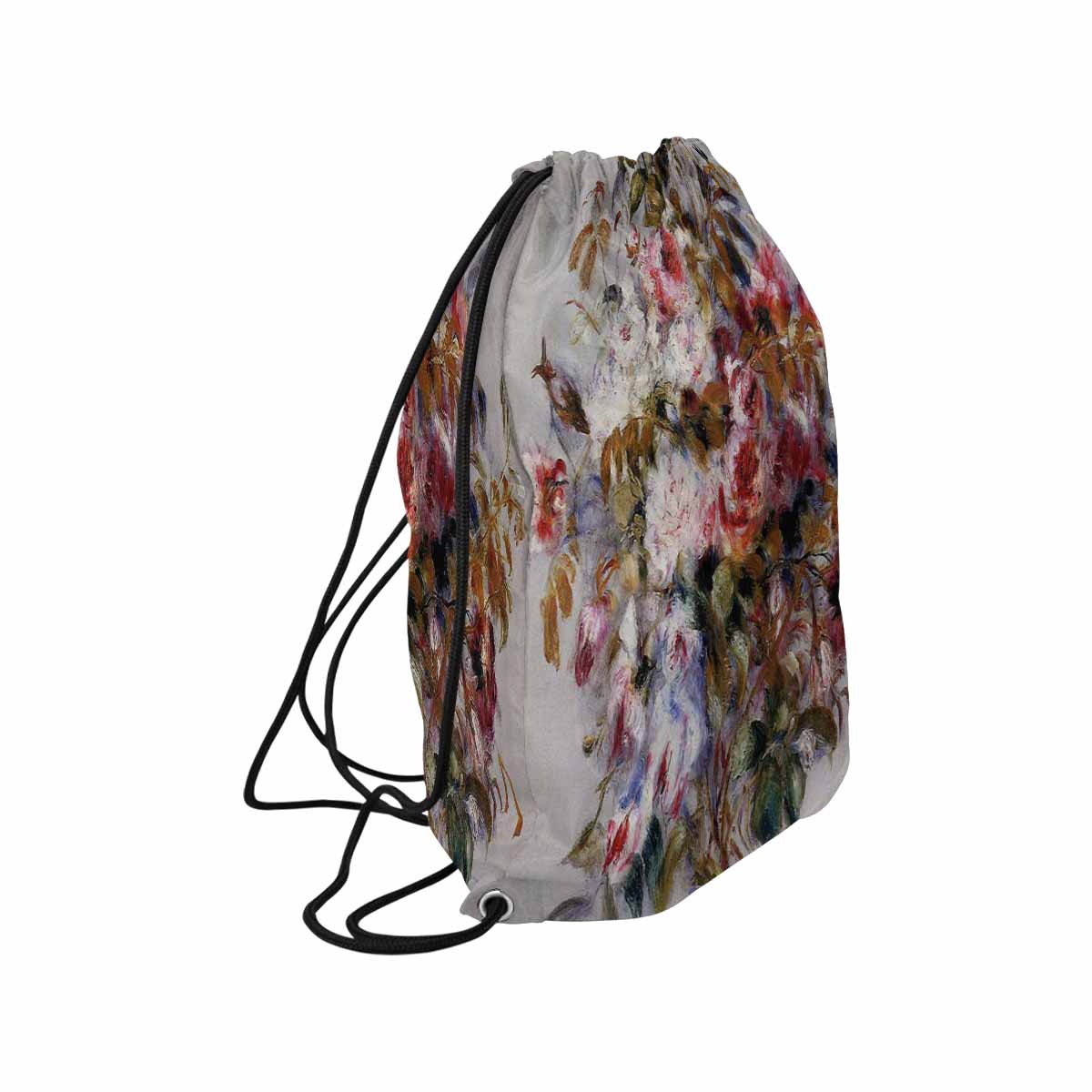 Vintage Floral print, DRAWSTRING BAG, LARGE, Design 12